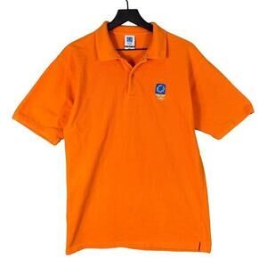 Athens Greece 2004 Olympics Men's Polo‎ Shirt Orange 2XL Embroidered Logo Casual
